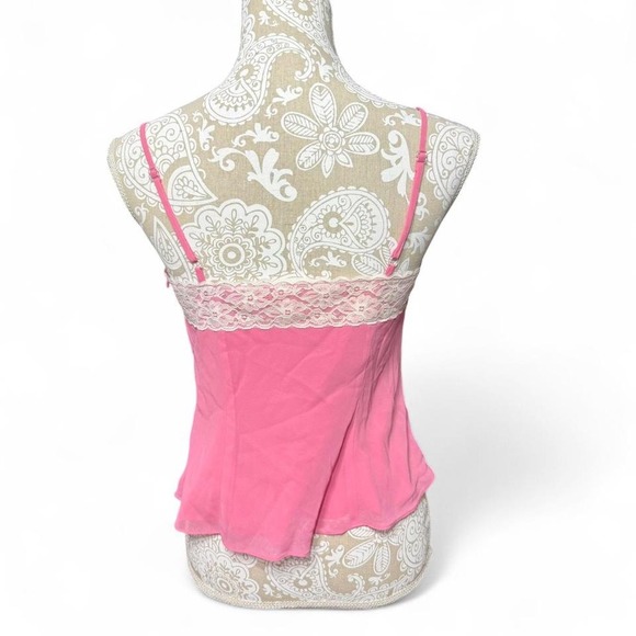 Ann Taylor Loft Pink Cami Y2K Vibes Size 6P Coquette Lace Tank Top Romantic - Picture 4 of 6